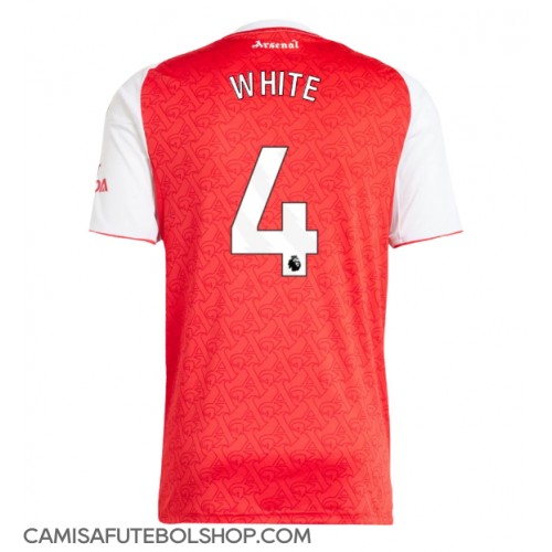 Camisa de time de futebol Arsenal Ben White #4 Replicas 1º Equipamento 2025-26 Manga Curta Camisa de time de futebol Arsenal Ben White #4 Replicas 1º Equipamento 2025-26 Manga Curta